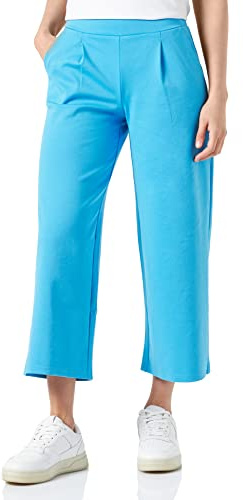 ICHI IHKATE SUS WIDE PA Damen Hose Stoffhose mit Stretch gerader Schnitt Elastikbund Crop Länge, Größe:L, Farbe:Blithe (174336)