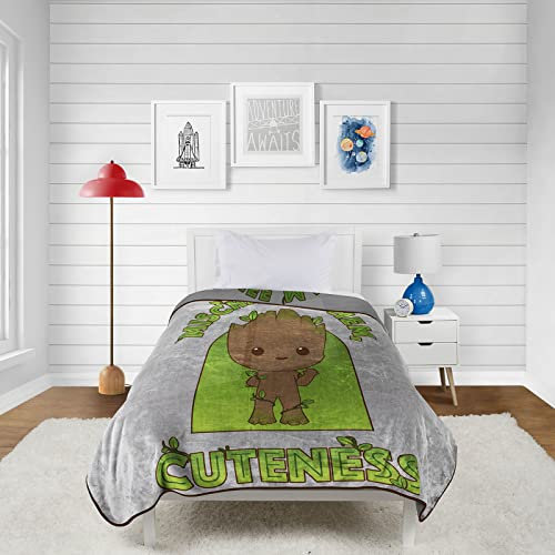 Marvel Guardians of The Galaxy Mischief Mayhem Decke, Maße: 152,4 x 228,6 cm, Kinderbettwäsche mit Groot – lichtbeständiges, superweiches Fleece (offizielles Produkt)