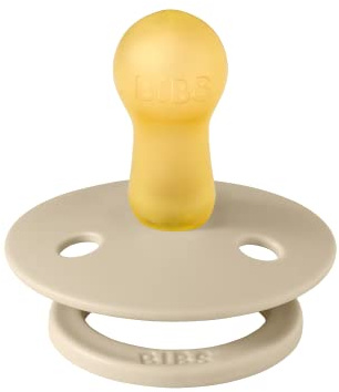 BIBS Colour Schnuller 1er-Pack, BPA-frei, Kirschform Nippel. Naturkautschuk / Latex, Hergestellt in Dänemark. 0-6 Monate (1er Pack), Vanilla