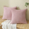 EMEMA Kordsamt Kissenbezug Dekorative Granulat Sofakissen Dekokissen Kissenbezüge Kissenhülle Couchkissen Überwurf Kissen Bezug Zierkissen für Couch Sofa Wohnzimmer 2er Set 50x50 cm Rosa
