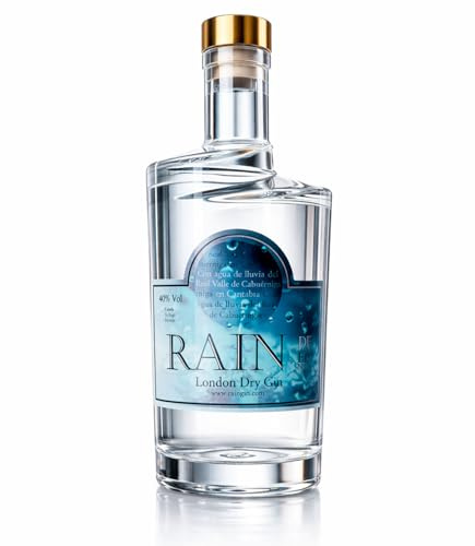 Rain Gin Premium – Ginebra Artesanal con Agua de Lluvia de Cantabria, Quíntuple destilación, London Dry, 70 cl, 40% Vol