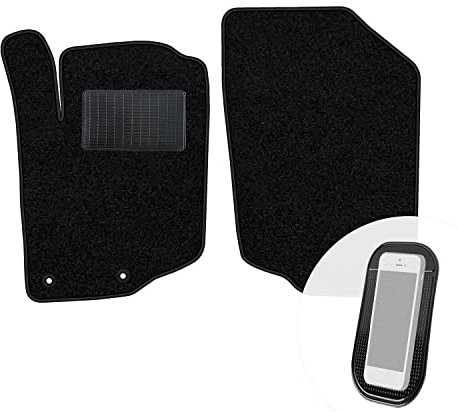moto-MOLTICO Vorne Fußmatten Auto Velours Autoteppiche Schwarz Automatten Set 2-teilig passend für Peugeot 207 CC 2007-2012