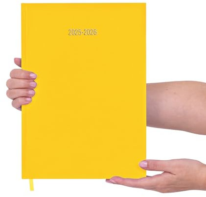 Schülerkalender 2024 2025 A4 Seite ein Tag Schulplaner Schüler Lehrer Jahr (Gelb)