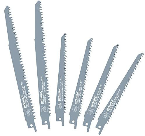 HYCHIKA Lame per Seghe Alternative, 6pcs Lame per Sega a Gattuccio per Bambù, PVC, Legno, Muro a Secco, Adatte a Tutte le Seghe a Sciabola