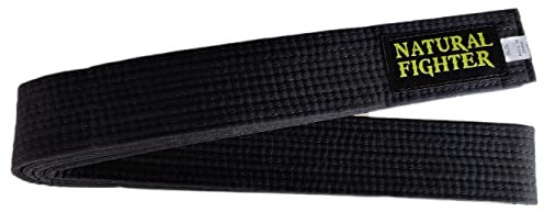 mmasport Cintura Karate Judo Aikido Taekwondo Belt per Arti Marziali in Cotone Basic (Nera, 260.00)