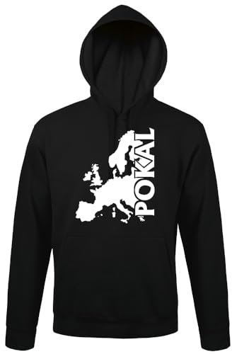 shirt84 Coppa europea con cappuccio da uomo, Nero , XL