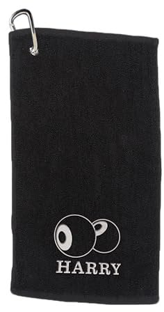 Personalised Lawn Bowls Towel – Embroidery and Clip 100% Ringspun Cotton Lawn Bowls Accessories - Dad Lawn Bowls Gift - Fathers Day Lawn Bowls Gift