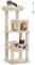 PAWZ Road 116cm Cat Tree Medium Cat Tower with 4 Sisal Scratching Posts, Metal Frame Large Hammock and Cozy Condo, Activity Center Stable and Sturdy, Size M Beige