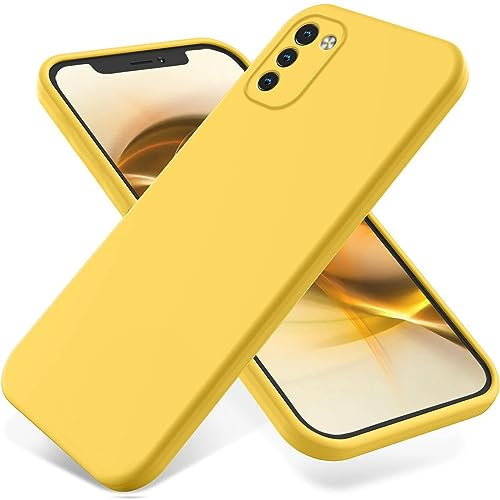 BRAND SET Handyhülle für Nokia G11/G21 Silikon Hülle, mit Mikrofasertuch Futterkissen Soft Touch Schutzhülle für Nokia G11/G21-Gelb