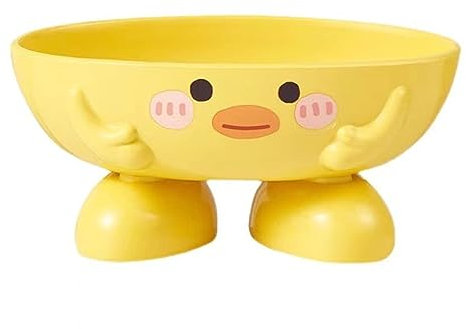 Tierische Seife Ente Seifenschale, Kunststoff Seife Box, niedliche Ente Seifenhalter mit Entwässerungsbohrungen, verbessertes Design und vergrößerte Basis Seife Saver für Kinder