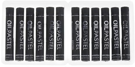 PATIKIL Black Oil Pastels, 12Pcs Soft Oil Crayons Creamy Pastels Stick Art Supplies for Art Painting Drawing Blending Graffiti for Artists Beginners