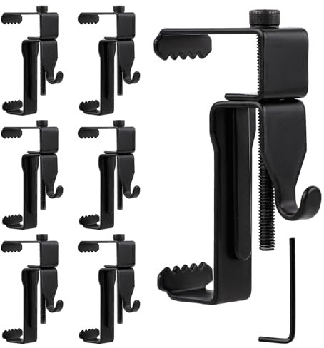 6pcs Brick Hangers Clips, Stainless Steel Brick Holder Hooks Heavy Duty Adjustable Brick Hanger with Wrench Brick Wall Mount Clamp No Drill and Screws for Outdoor Hanging Pictures