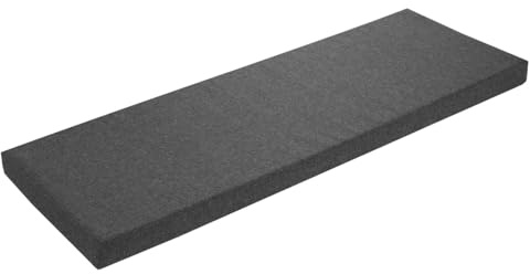 sleepling Coussin de banc 110 x 40 cm gris foncé, coussin d'assise pour l'extérieur et l'intérieur, coussin de banc, housse lavable, dessous antidérapant, fabriqué dans l'UE