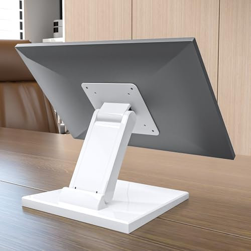 WEARSON Vesa Monitorhalterung, niedriges Profil, flach liegend, zusammenklappbar, mit VESA 75 x 75 und 100 x 100, Weiß, Ständer