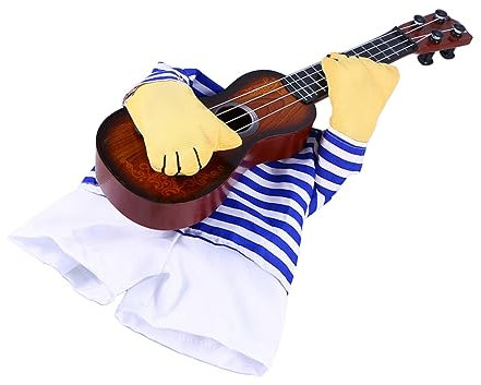 Sosoport Hundekostüm Für Hund Mit Gitarre Ausgefallenes Welpenkostüm Haustierkleidung Cosplay-partykostüm Bequem Und Langlebig