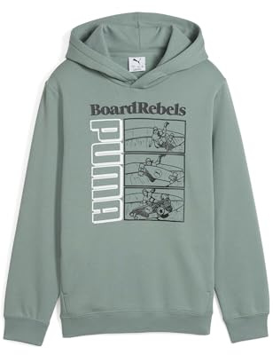 PUMA Jungen MID90S Hoodie FL B Kapuzenpullis, Green Moon, 128