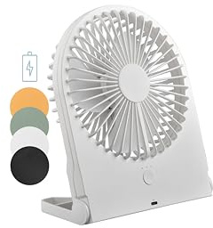 lightling Tischventilator Brazzo mit 3 Geschwindigkeitsstufen, inkl. Ein- und Ausschalter, Akkubetrieb mit USB-C Anschluss, IP20, Höhe 23 cm, Breite 19 cm, Kunststoff, weiß