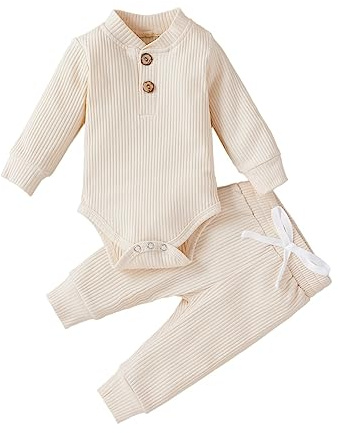 Uwdiohq Neugeborenen Baby Mädchen Junge Kleidung 3 6 12 18 24 Monate Outfits Langarm Gestrickte Baumwolle Strampler Hosen Infant Winter Sets 1 Mädchen Outfit Schwarzer Rock Mädchen