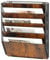 Solinxe Porte Document Mural 5 Étages en Bois - Organisateur Bureau A4 pour Papiers, Revues, Fichiers avec Rangement Intégré, Noir/Antique (Maison, École, Bureau)