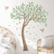 Decvictor Wandtattoo Großer Grüner Baum Wandsticker Fallende Blätter Vögel Wandaufkleber Wohnzimmer Schlafzimmer Gang Büro Sofa Hintergrund Wanddeko (W146 * H166 cm)