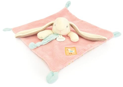 Linnea Doudou Plat Lapin Ciboulette 27 cm Polyester Collection dans Mon Jardin Rose
