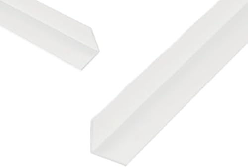 5 x siwitec PVC Winkelprofil, L Profil Kunststoff weiss, 10 x 10 x 1 mm, 1 m lang, Eckschienen Kantenschutzprofil, Eckschutzprofil