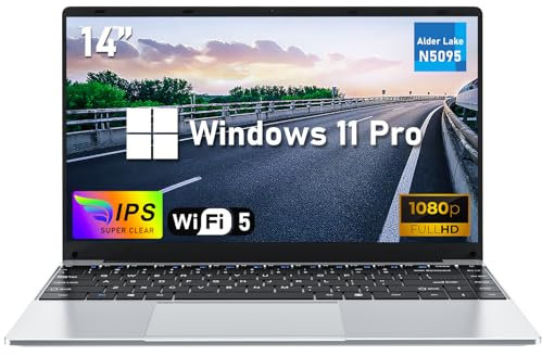 NIAKUN 14 Zoll Laptop Notebook, 16GB RAM 1TB SSD, Laptop Computer N5095 Prozessor (bis zu 2.9Ghz), FHD 1920 x 1080 Display, 5000mAh, TF Karte, WiFi 5, BT4.2