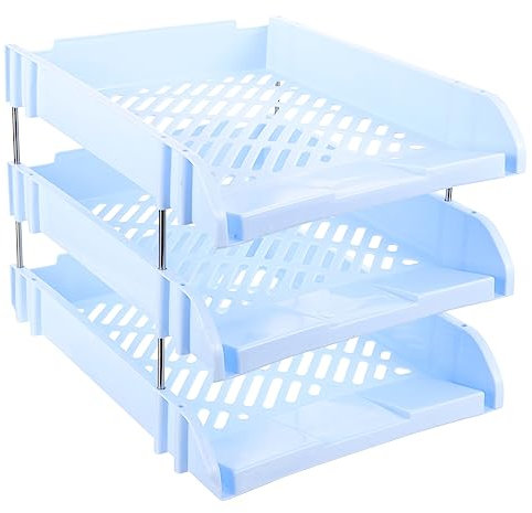 HOODANCOS 3 Tier Desk Organizer Stackable Letter Tray Desktop Paper Organizer for Office