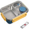 BROIEEN Escentio Lunch Box, Escentio Stainless Steel Lunch Box, Stainless Steel Bento Box Adult Lunch Box, Portable Adult Bento Boxwith Divided Compartments (Yellow,2 Grid)