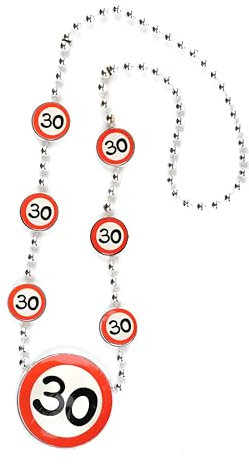 30 Geburtstag Deko Kette Verkehrszeichen rot/weiß - Originelle Geburtstagsdeko 30 für einen gelungenen 30 Geburtstag Männer oder Frauen - Tiwoca