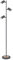Stehlampe Stehleuchte Wohnzimmerlampe, 3-flammig, Moderne Standlampe, Holzoptik, Strahler verstellbar, Metall, graphit, 3x GU10, LxBxH 25x23x254 cm