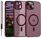 YUANDMI Cover Magnetica per iPhone 15 Plus Compatibile con MagSafe, Custodia Per iPhone 15 Plus Traslucida Opaca Case Ultra-Sottile Silicone Anti-Scivolo Resistente ai Graffi, Prugna