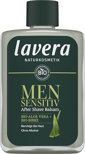 lavera Men Sensitiv After Shave Balm - pflegt & erfrischt - schützt vor Verbrennungen, Rötungen & Trockenheit - beruhigt gereizte Haut - vegan - Naturkosmetik - 100ml