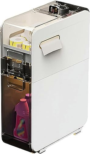 RDWQDGJG Armoire de Rangement de Salle de Bain étroite et empilable avec roulettes et tiroir, étagère latérale Fine pour Toilettes, Armoire d'angle en Plastique