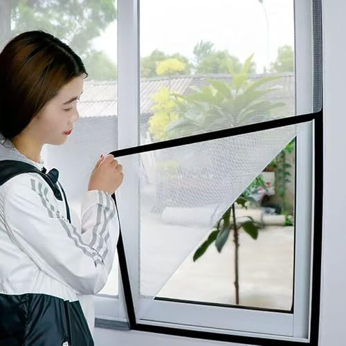 50x115cm Fliegengitter Fenster Ohne Bohren, Fensternetz Insektenschutz Für Fenster Fliegengitter Dachfenster, Mückennetz Fenster