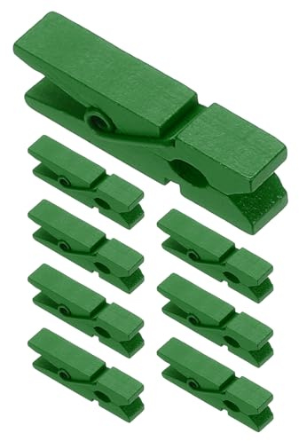 PATIKIL 1.4 Mollette per Bucato, 50Pz Mollette in Legno Colorate per Foto con Presa Forte per Appendere Foto di Vestiti Artigianato Decorativo, Verde