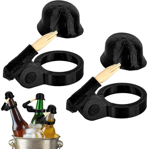 Trendecor 2 Stück Bierflaschen Helm, Flaschenverschluss Bierflaschen 8x4x5.3 cm Staubdicht Soldat Salute Bier Wiederverwendbar Soldatengruß Bierflaschenhelm für Basteln Grill Party