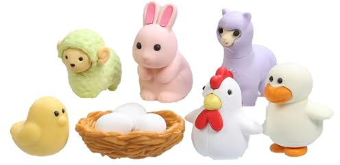 Iwako Chicken and Friends - Themed Eraser Blister Card