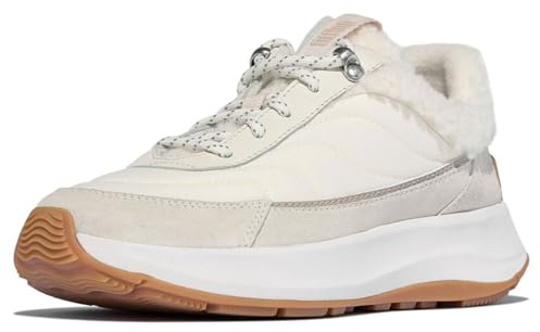 Fitflop F-Mode Flow Suede Women's Cream Mix Trainers - UK 7