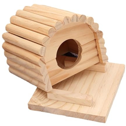 Guangcailun Zwerghamsterhaus, Rattenhaus, Kleintierversteck aus Holz, praktisches Deko, ideal als Ruheplatz. Meerschweinchenhöhle, Hamsterkäfig Zubehör
