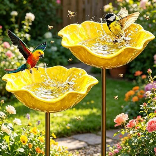 Bain D’Oiseaux,2 Pièces Abreuvoir Oiseaux,Bain pour Oiseaux,Mangeoire Oiseaux,Bassin pour Oiseaux,Deco Jardin Exterieur,pour Insectes et Papillons,Décoration Jardin Terrasse