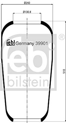 febi bilstein 39901 Air Spring without piston, pack of one