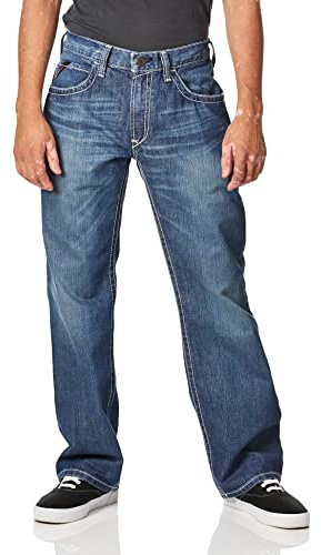 ARIAT Men’s Fr M4 Relaxed Ridgeline Boot Cut Jean, Glacier, 38W x 32L