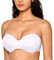 DOBREVA Women's Strapless Push Up Bra Padded Underwire Boost Cups Multiway Bandeau Bra White 32A