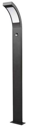 Lucande LED Außenleuchte Juvia mit Bewegungsmelder (spritzwassergeschützt (Modern) in Schwarz aus Aluminium (1 flammig,) - Wegeleuchte Pollerleuchte Wegelampe Sockelleuchte
