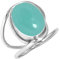 Jeweloporium 925 Silber Ringe für Damen Größe 54(17.2) Aqua Chalcedon Edelstein Solitär Silber Ringe Kostüm Schmuck