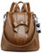 DEERWORD Damen Rucksack Taschen Frauen Elegant Tasche Stadtrucksack Rucksackhandtasche Vintage PU-Leder 6557 1-teilig set Braun V1