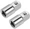 sourcing map 2 Pcs 3/8 Inch Drive (F) x 1/2 Inch (M) Socket Adapter, Female to Male, Cr-V (Silver)