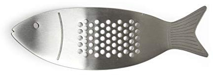 Kikkerland Fish Garlic Press (CU281) - Knoblauchpresse für Küchenanfänger und -enthusiasten, humorvolle Personen - Schwarz