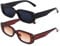 Long Keeper Sonnenbrille Damen Vintage Rechteckig 90s Retro Sonnenbrille Für Damen Herren Mit Uv Schutz (Schwarz+Braun)